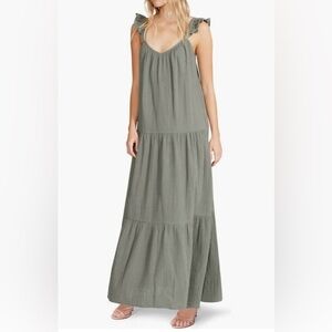 BB Dakota by Steve Madden-Ella Flutter Strap Maxi Dress-Surplus Green-Large-NEW!